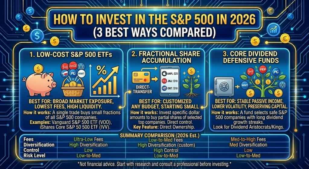 How to Invest in the S&P 500 in 2026 (3 Best Ways Compared)