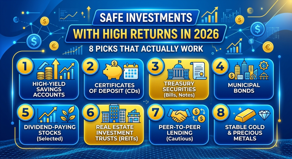 Safe Investments With High Returns in 2026: 8 Picks That Actually Work